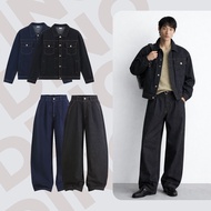 DINOMAN Wash Jean Set Pleated Jeans and Hack Straight-Leg Pants for a Youthful, Dynamic Look SM026/Q