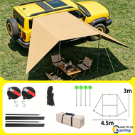 ผ้าใบกันสาดข้างรถ 3x4.5M Car Side Awning เคลือบดำ กันแดด UV กันน้ำ ติดตั้งง่าย สำหรับ SUV รถกระบะ แล