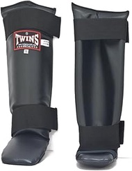 Twins Special Shin Guard Protector Synthetic Sgs-1 Color Black Size S M L Xl For Protection In Muay 