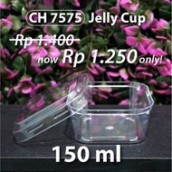 jelly cup gelas puding 150 ml - model kotak - ch 7575