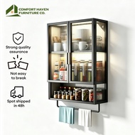 Comfort Haven Furniture Co. Kitchen/Bathroom Dustproof Wall Hanging Cabinet Storage Rack Spice Rack