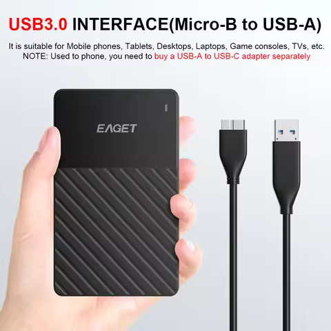 Eaget G26 USB3.0 Interface Portable Hard Drive Disk 5Gbps 250GB 320GB 500GB 1TB USB3.0 Storage Compa
