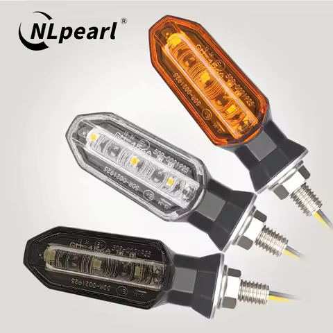 NLperal Motorcycle LED Turn Signal Lights 8mm Mini Amber Flashing Light Blinker Turn Signal Lamp 12V