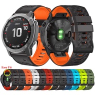 22mm 26mm Sports Waterproof Silicone Strap Quick Fit Replace Band For Garmin Fenix 7 7X 6 6X Pro 5 5X Plus 3 3HR 2 Forerunner 965 955 945 935