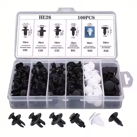 Car Buckles, 6 Kinds Mixed Bumper Fender Fixing Buckles Plastic Fixed Buckle Fastener OPP Bag Mixed 
