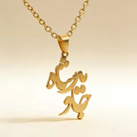 Custom Mohammad Reza Shah Eternal King Necklace Stainless Steel Persian Pahlavi Dynasty Royal Histor