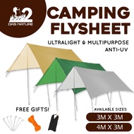 Flysheet Camping tarp waterproof ultralight Khemah Kanopi ringan Camping Groundsheet Bumbung Khemah