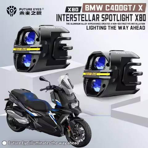 FUTURE EYES X80-LED For Motorcycle BMW C400GT/C400X Spotlight With Cable, Backlight Switch, Trailer 