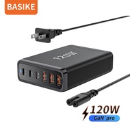 Basike หัวชาร์จเร็ว หัวชาร์จ 120W USB Type C Charger GaN Quick Charge หัวชาร์จเร็ว 6พอร์ต 3type C+3U