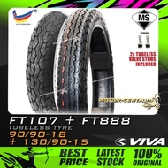 TAYAR KOMBO VIVA TUBELESS TYRE FT107 90/90-18 + FT888 130/90-15 FOR KEEWAY PATAGONIAN EAGLE 250, WMOTO V16