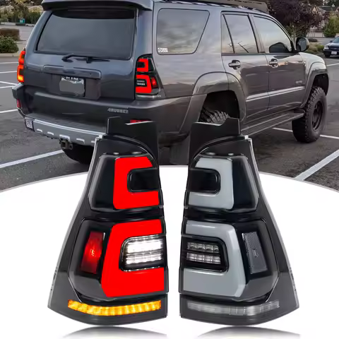 LED Tail Lights for Toyota 4Runner 2003-2009 4th Gen SR5 TRD Sequential Turn Signal Gray White Rear 