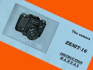 ZENIT-16 單眼相機 M42 鏡頭卡口 KMZ 說明書英文手冊