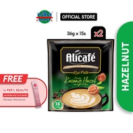 [2 PACKS] Alicafe Tongkat Ali & Ginseng White Coffee Hazelnut (36gm X 15 Sachets)