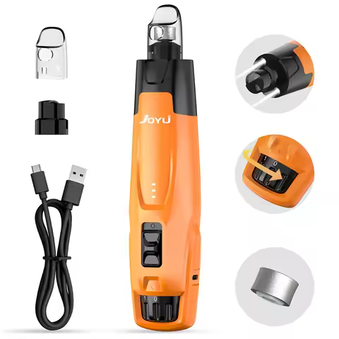 New 6-Speed Dog Nail Grinder - 50% More Power Dog Nail Trimmers with 2 LED Lights Quiet 7h Running T