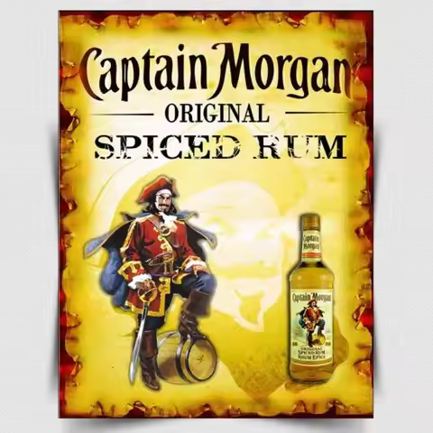 Captain Morgan Spiced Rum Retro metal Aluminium Sign vintage man cave Bar Pub-Aluminum