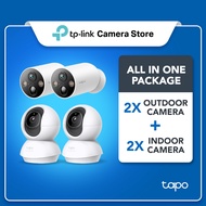 【Tapo CCTV Bundle】4 Kamera (2 Dalaman C230 + 2 Luaran C425) Keselamatan Rumah Pintar dengan Pengesan