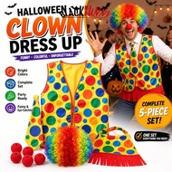 BLACKFUNNY Halloween Clown Costume Cosplay Joker Circus Clown Suit Adult Kids Party Role Play Outfit