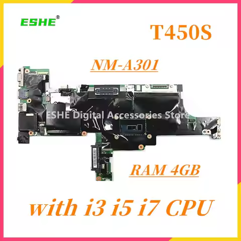 NM-A301 For ThinkPad T450S Laptop Motherboard 00HT7480 00HT736 00HT748 With I3 I5 I7 5th Gen CPU RAM