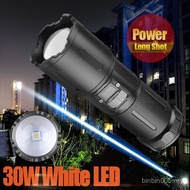 5000 Meters Long Shot LED Flashlight Built-in 9000mah Type-C Rechargeable Spotlights High Lumen Whit