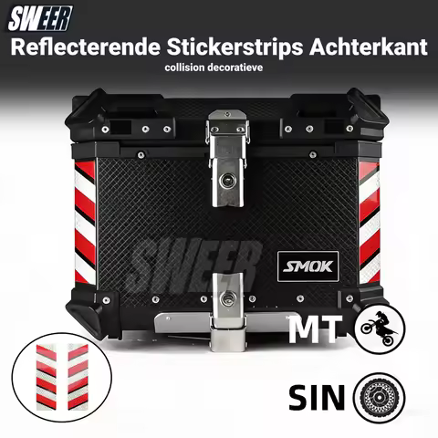 2 STUKS 8 STUKS Motorfiets reflecterende stickerstrips achterkant boven kofferbak decoratieve nachtv