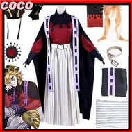 【Demon Slayer】 Cosplay Doma Douma Costume Wig Fan Set Kimetsu No Yaiba Halloween Outfit Anime Kimono