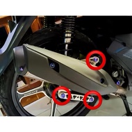 Aerox Nmax Titanium GR5 Exhaust Bolts, 3 bolts