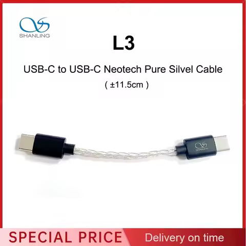 SHANLING L3 USB-C to USB-C Neotech Pure Silvel Cable Audio Lines for UA3/UA5 DAC