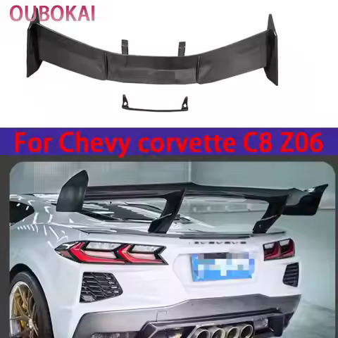 Spoiler For Chevy corvette C8 Z06 2020+ Carbon Fiber Tail fins Rear Trunk Spoiler Guide Wing Rear Wi