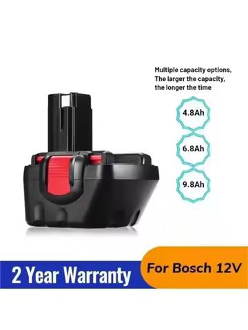 4.8Ah 6.8Ah 9.8Ah for Bosch 12V Screwdriver NI-MH Battery PSR BAT043 BAT045 BAT046 BAT049 2607335273