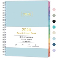 Temujanji 2026, Perancang Kalendar Mingguan & Bulanan 30 Minit Setiap Jam 2026, Jan 2026 - Dis 2026,