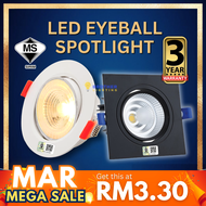 [SIRIM] LED Eyeball 3W 5W 7W Recessed Spotlight Downlight Home Lighting Ceiling Lights Down Light Lampu Siling Eye Ball White/Black Casing