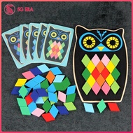 [Wishshopeezzxh] Wooden Pattern Blocks Geometric Shape Puzzle Toys Geometric Shapes Learning Activit