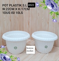 Pot Bunga Plastik Ulir 22cm / Pot tanaman plastik uk sedang (8522)