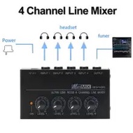 MX400 mixer ultra compact sound low noise with power adapter mini 4-channel DJ karaoke mixer headpho