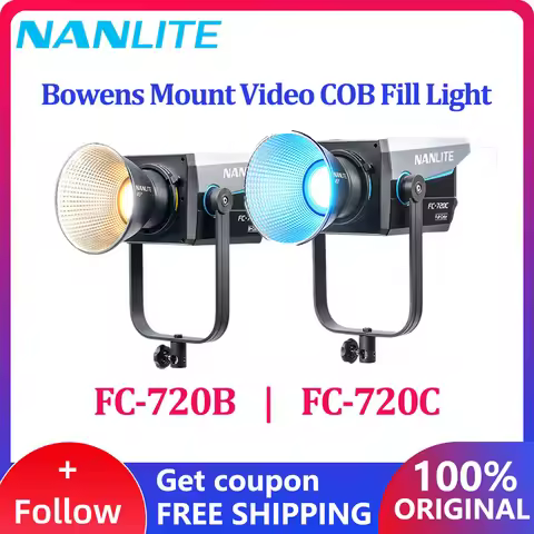 Nanlite FC-720B FC-720C COB Fill Lighting Bi-color / RGB Bowens Mount 5600K LED Video Spotlight for 