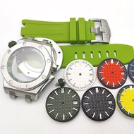 Army Green Inner Shadow 42MM Watch Case Kit Sapphire Watch Accessories For NH35 Movement