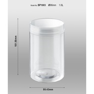 [BUNDLE] (BORONG 50PCS) BP1003 Balang Plastic 1000ml - Balang Kuih Raya, Balang Plastik, Homemade