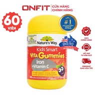 Viên Kẹo Dẻo Bổ Sung Sắt Cho Bé Vitamin C Natures Way Vita Gummies Iron Vitamin C (60 Viên) Tăng Sức