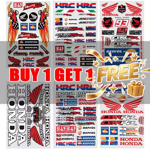 FOR HONDA HRC Waterproof Reflective Scratch Cover Sticker Universal Decor Decal For Car Motorcycle H