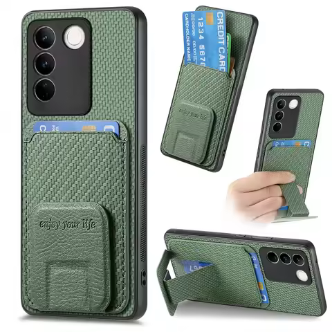 For Vivo X100 X90 Pro 5G Luxury Case Leather Card Back Cover For Vivo V40 SE V30E V27E V25E V25 V27 