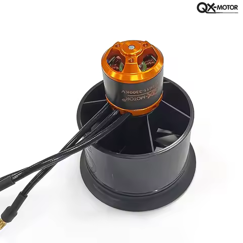 QX-MOTOR 50mm 12 Blades Fan Ducted EDF with Brushless Motor 3-4S for FMS RC Plane EDF RC Helicopter 