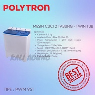 MESIN CUCI POLYTRON 2 TABUNG - 9.5 KG - PWM 951