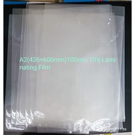 A2(426×600mm)10's 100mic Laminating Film / Plastik Laminate - 1pkt/10pc