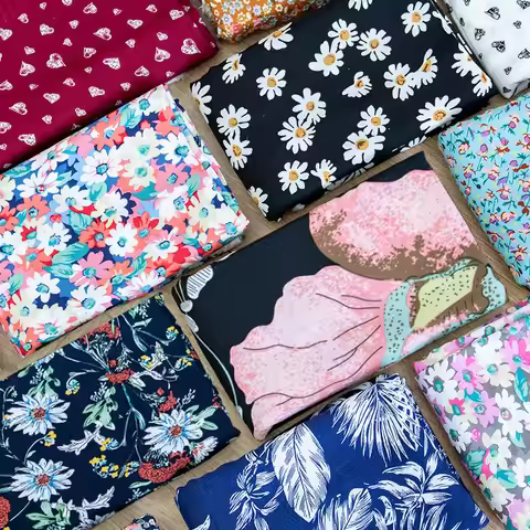 145cmX50cm rayon printed fabric, summer cotton rayon thin shirt short-sleeved pajamas clothing, smal