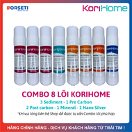 Combo 9 Lõi Lọc Korihome Gồm 3 Sediment + 1 Pre Carbon + 1 Màng RO Membrane + 2 Post Carbon + 1 Mine