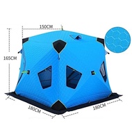 Outdoor Hexagon Hub Tent Portable Up Custom Cube Hiking Insulated Ice Fishing Tent 6 Person Winter C