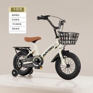 兒童單車-20寸-卡其色+後座閃光輔輪