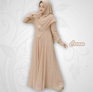 Maira Syari Gamis Plus Hijab Terbaru 2024 Set Syari Jumbo wanita mewah baju pengajian plus kerudung