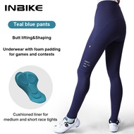 INBIKE ถุงน่องยาวบุนวมสำหรับผู้หญิงเลกกิ้งสำหรับขี่กางเกงปั่นจักรยานขี่จักรยานพร้อมกระเป๋าใส่จักรยาน