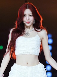 สีขาว หวาน Cool Stage Performance กระโปรง ชุดผู้หญิง Kpop เด็กผู้หญิง กลุ่ม ITZY เสื้อผ้าเต้นรํา เซ็